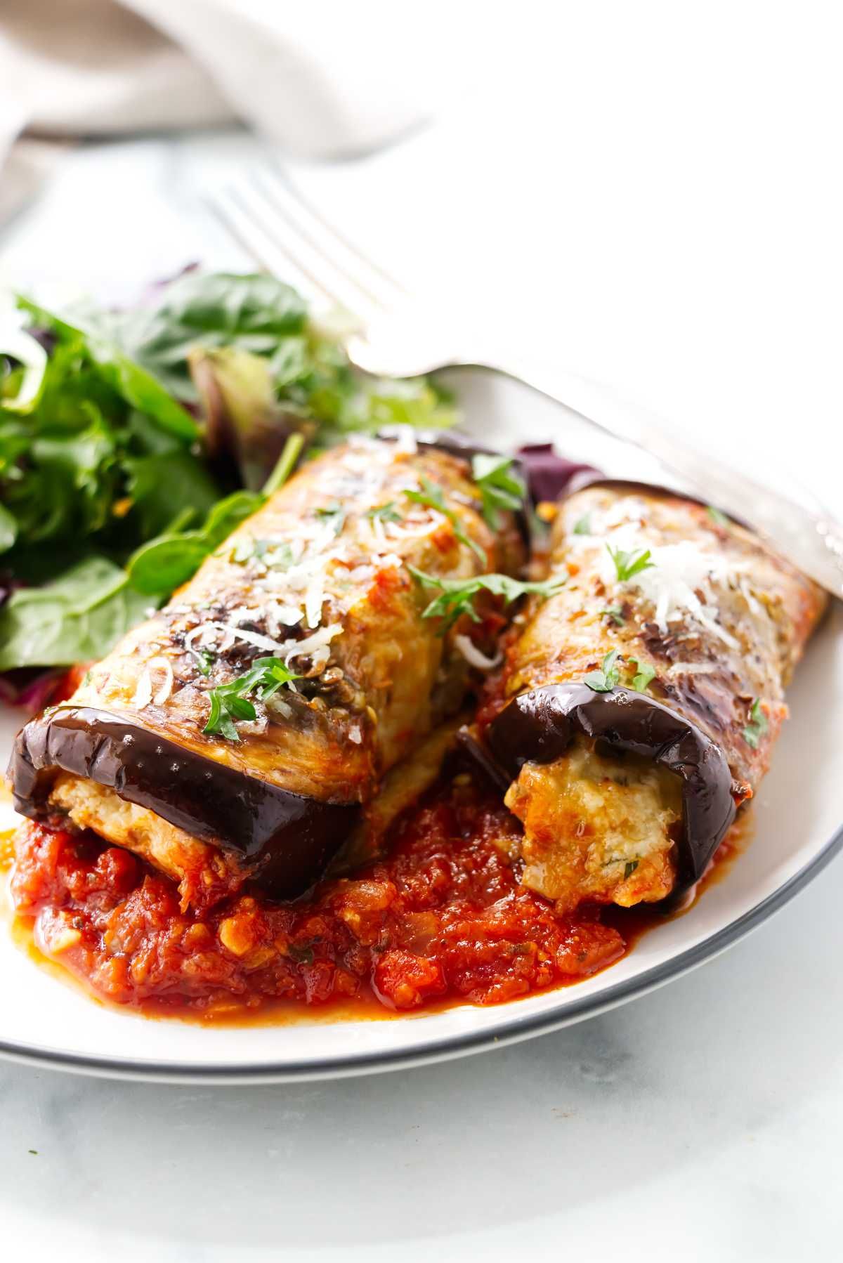 Food Hot Aubergine Stuffed Rolls