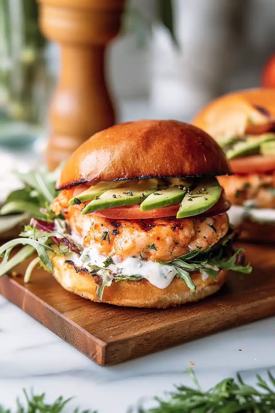 Food Hot Salmon Burger